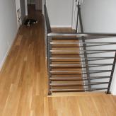 White Oak Select 2.25 Hallway & Downstairs w/ Custom Railing
